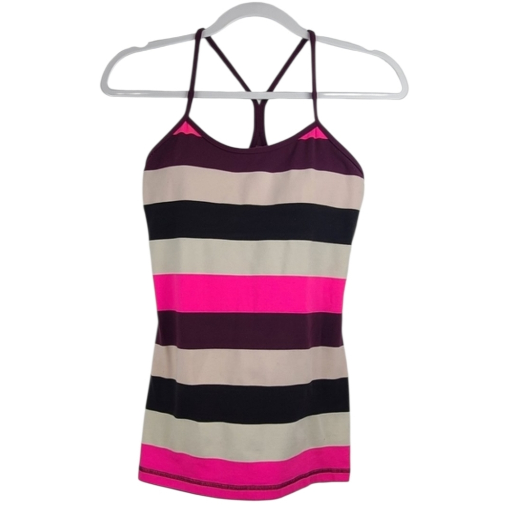 Lululemon Power Y Colour Block Striped Moisture-Wicking Tank Top – PTP 14"